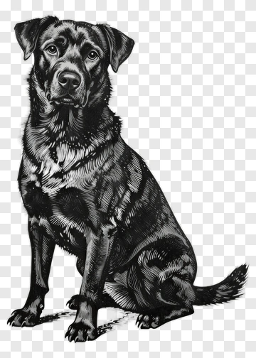 Black Labrador Dog Sitting PNG