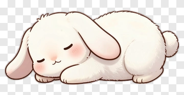 Sleeping Cartoon Rabbit PNG