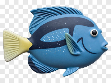 Cartoon Blue Fish PNG