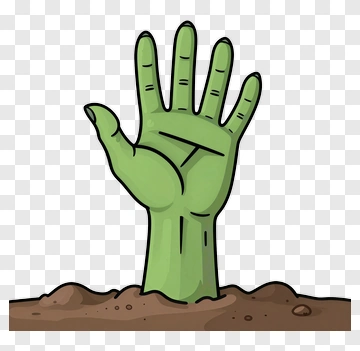 Cartoon Zombie Hand Emerging From The Ground PNG