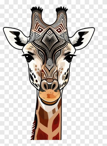 Stylized Giraffe Head PNG