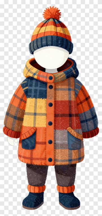 Colorful Winter Coat And Hat PNG