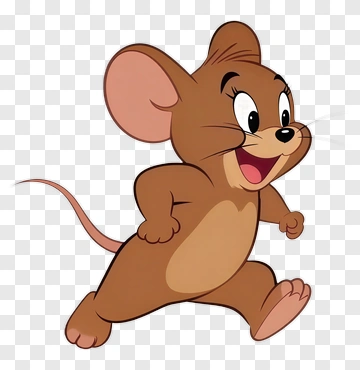Cartoon Mouse Running Happily PNG