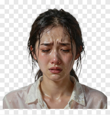 Crying Woman With Wet Hair PNG