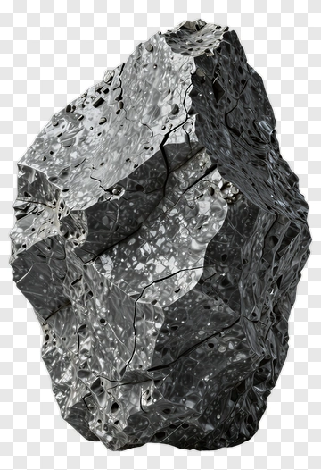Black Metallic Rock PNG