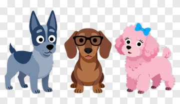 Cartoon Dogs Group PNG