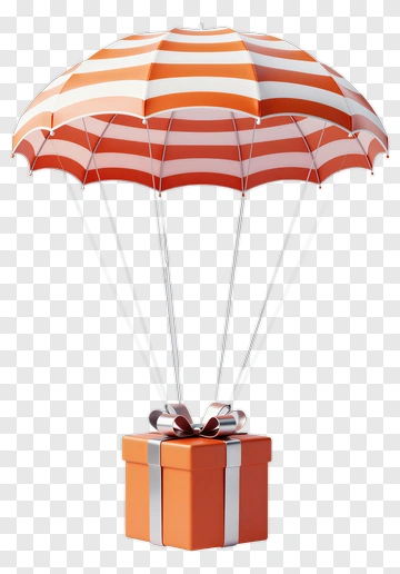 Gift Box With Parachute PNG