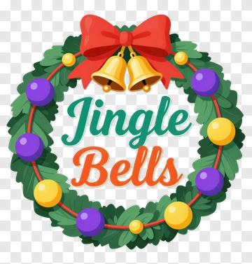 Christmas Wreath With Jingle Bells PNG