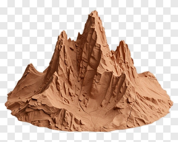 3D Mountain Landscape Model PNG