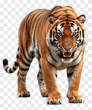 Realistic Tiger Walking PNG