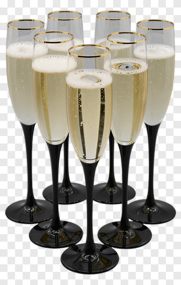 Champagne Flutes With Bubbly Drink PNG