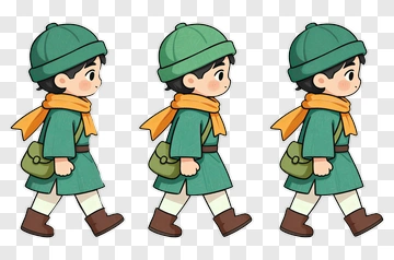 Cartoon Boy Walking PNG