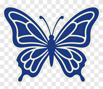 Blue Butterfly With Decorative Outline PNG