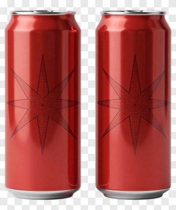 Red Beverage Can With Star Design PNG