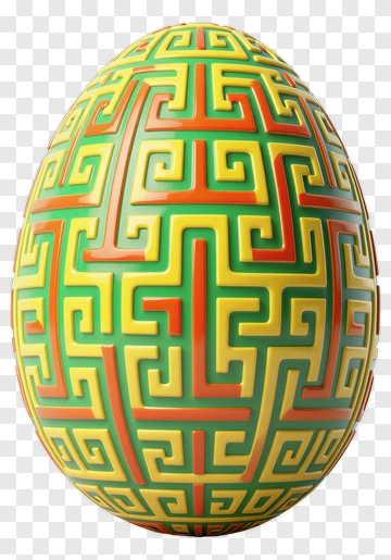 Colorful Easter Egg With Geometric Patterns PNG