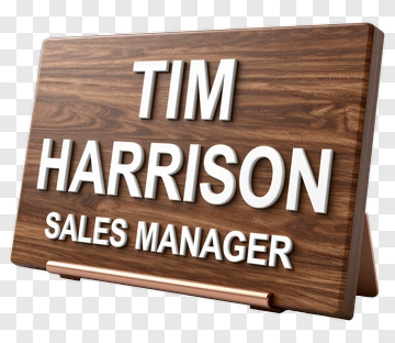 Sales Manager Nameplate For Tim Harrison PNG