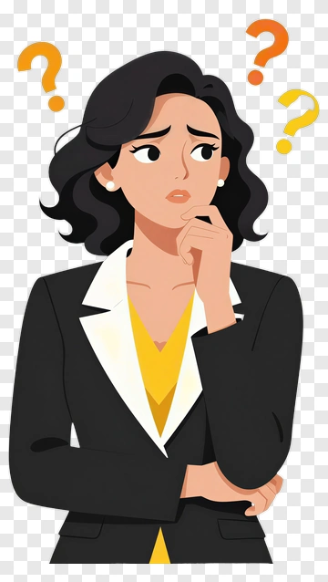 Pensive Woman In A Business Suit PNG