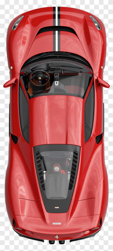 Red Sports Car With Black Stripes PNG