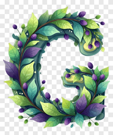 Leafy Letter G PNG