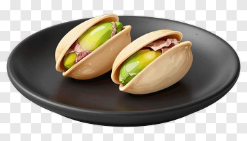 Colorful Candy Sushi On A Black Plate PNG
