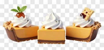 Dessert Cheesecake Slices With Toppings PNG