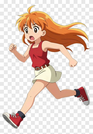 Anime Girl Running PNG