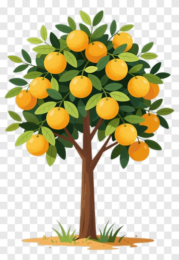 Colorful Orange Tree PNG