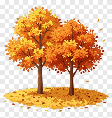 Colorful Autumn Trees PNG