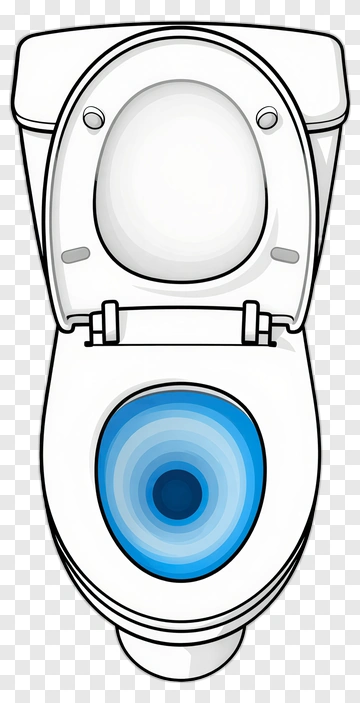 Cartoon Toilet With Blue Water PNG