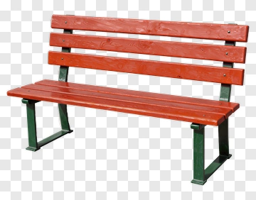 Wooden Park Bench PNG