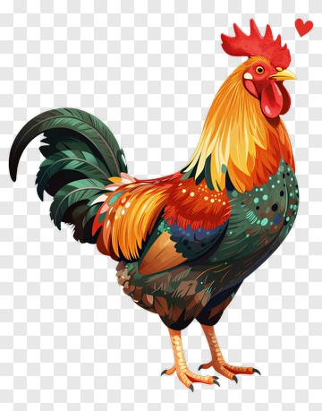 Colorful Rooster PNG
