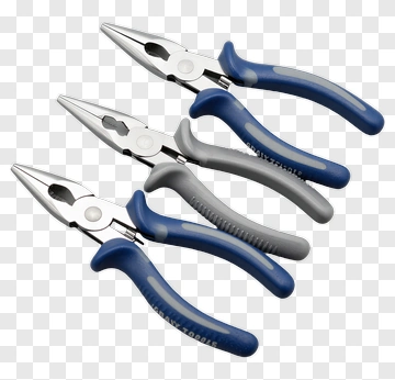 Set Of Pliers With Blue And Gray Handles PNG