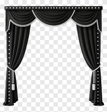 Black Stage Curtain With Decorative Beads PNG