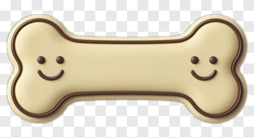 Cartoon Dog Bone With Smiley Faces PNG