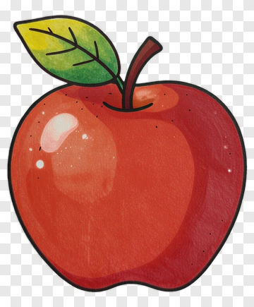 Red Apple With Leaf PNG