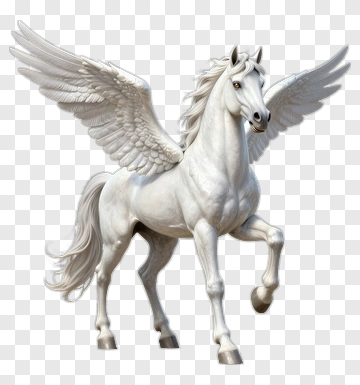 White Pegasus With Wings PNG