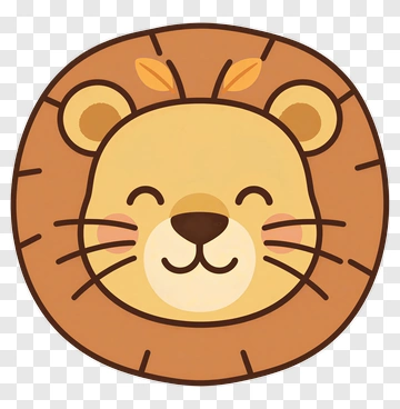 Cartoon Lion Face PNG