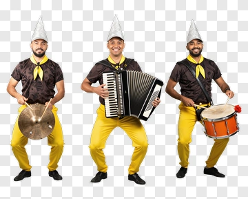 Musician Playing Accordion And Drums PNG
