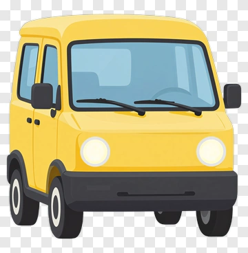 Cartoon Yellow Van PNG