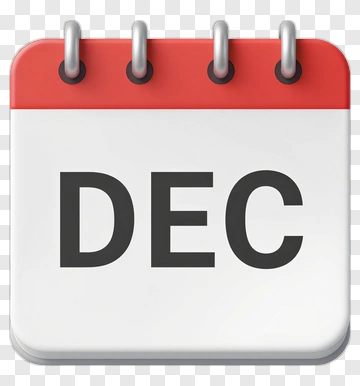 December Calendar Page PNG