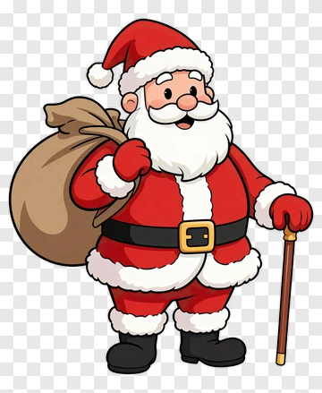 Cartoon Santa Claus Holding A Bag PNG