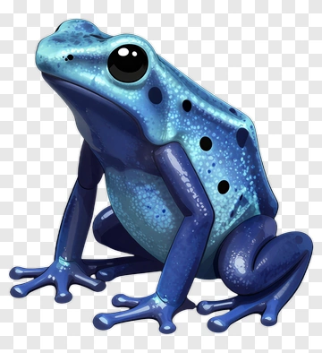 Cartoon Blue Poison Dart Frog PNG