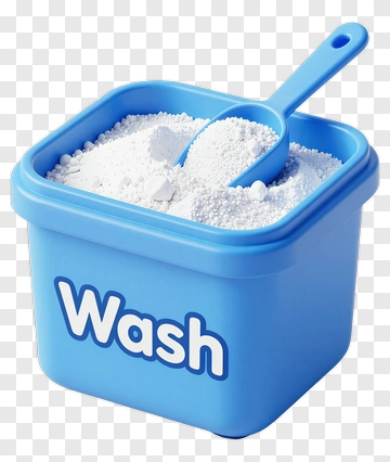 Blue Laundry Detergent Container With Scoop PNG