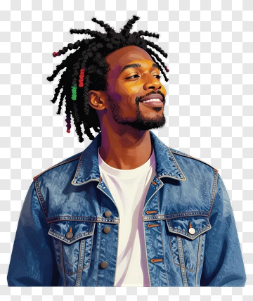 Smiling Man In Denim Jacket PNG