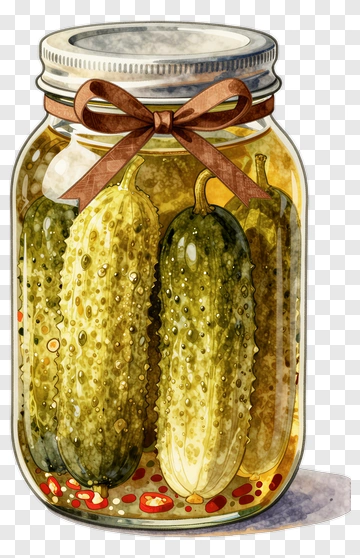 Jar Of Pickles With Ribbon PNG