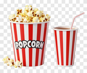 Popcorn Bucket And Drink Cup PNG