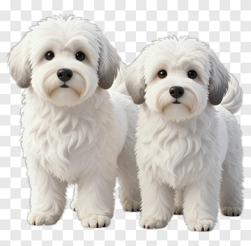 Two Cute White Dogs PNG