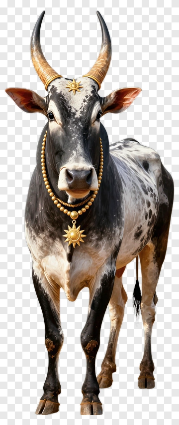 Decorative Cow With Jewelry PNG