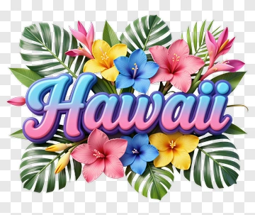 Colorful Hawaii Floral Design PNG