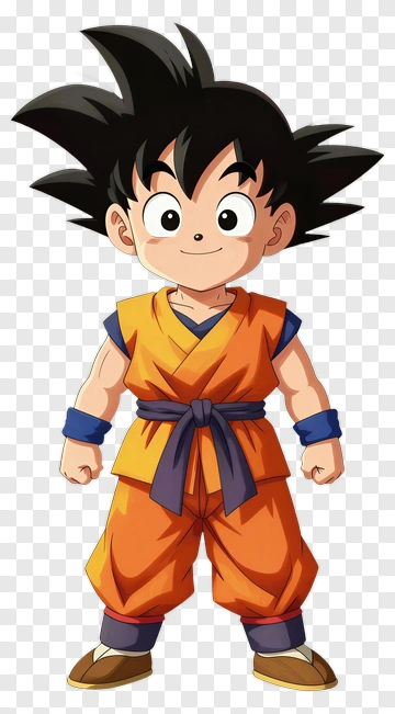 Goku In Orange Martial Arts Uniform PNG